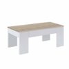 Mesa de Centro Elevable, Mesita de Salón o Comedor, Modelo LC, Acabado en Color Blanco Artik y Roble Canadian, Medidas… - Imagen 3