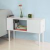 SoBuy FBT60-W,ES Mesa Auxiliar con 1 Cajón y 2 Huecos, Tabla de Consola,L75 x H51cm,Blanco - Imagen 8